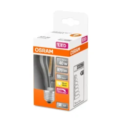 Osram E27 470lm 2700K Himmennettävä Filamentti Led-vakiolamppu, Kirkas 6 Osram E27 470lm 2700K Himmennettävä Filamentti Led-vakiolamppu, Kirkas -Valo Kauppa 4058075211322 2