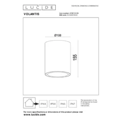 Lucide Volantis IP54 Ulkokattospottivalaisin 7 Lucide Volantis IP54 Ulkokattospottivalaisin -Valo Kauppa 5411212272034 3