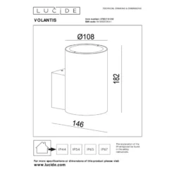 Lucide Volantis IP54 Ulkoseinävalaisin -Valo Kauppa 5411212272041 4