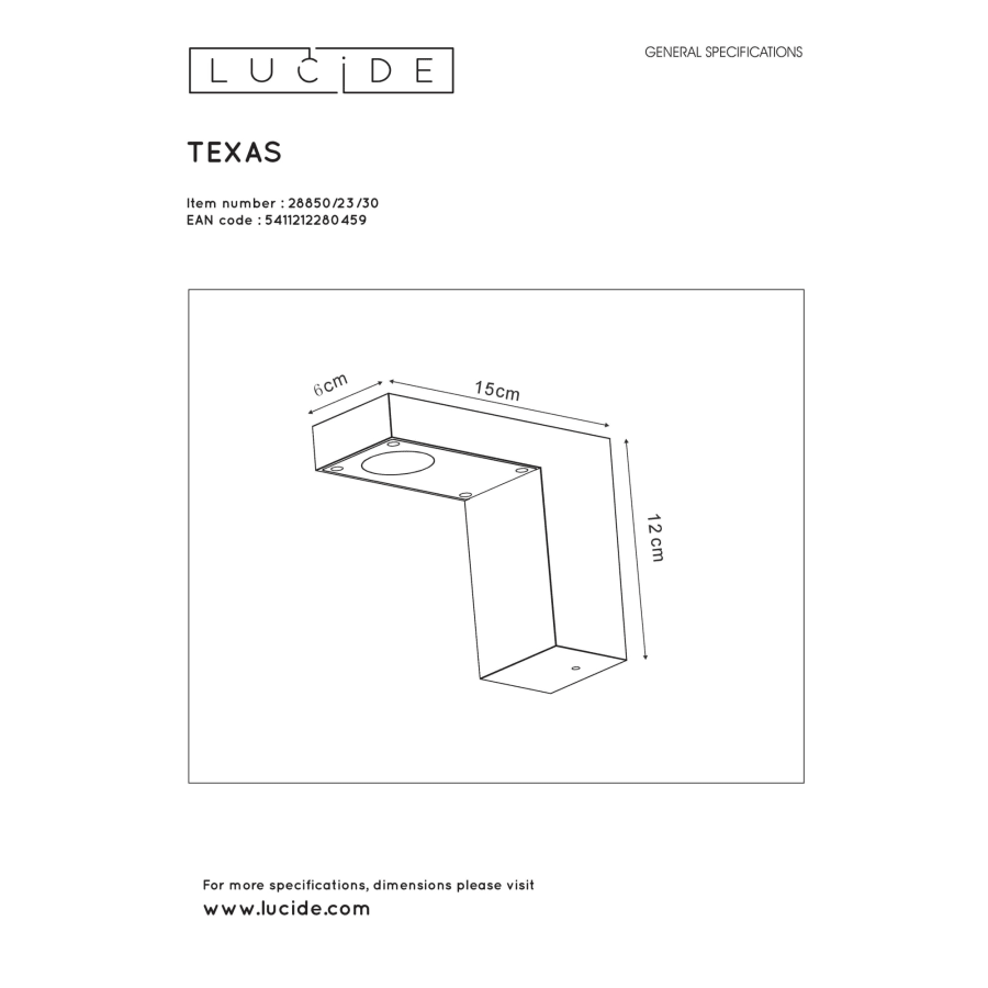 Lucide Texas Ulkoseinävalaisin 5 Lucide Texas Ulkoseinävalaisin - Image 3