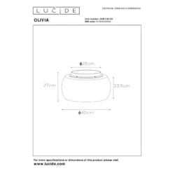 Lucide Olivia Ø40cm Kattovalaisin 7 Lucide Olivia Ø40cm Kattovalaisin -Valo Kauppa 5411212452085 3